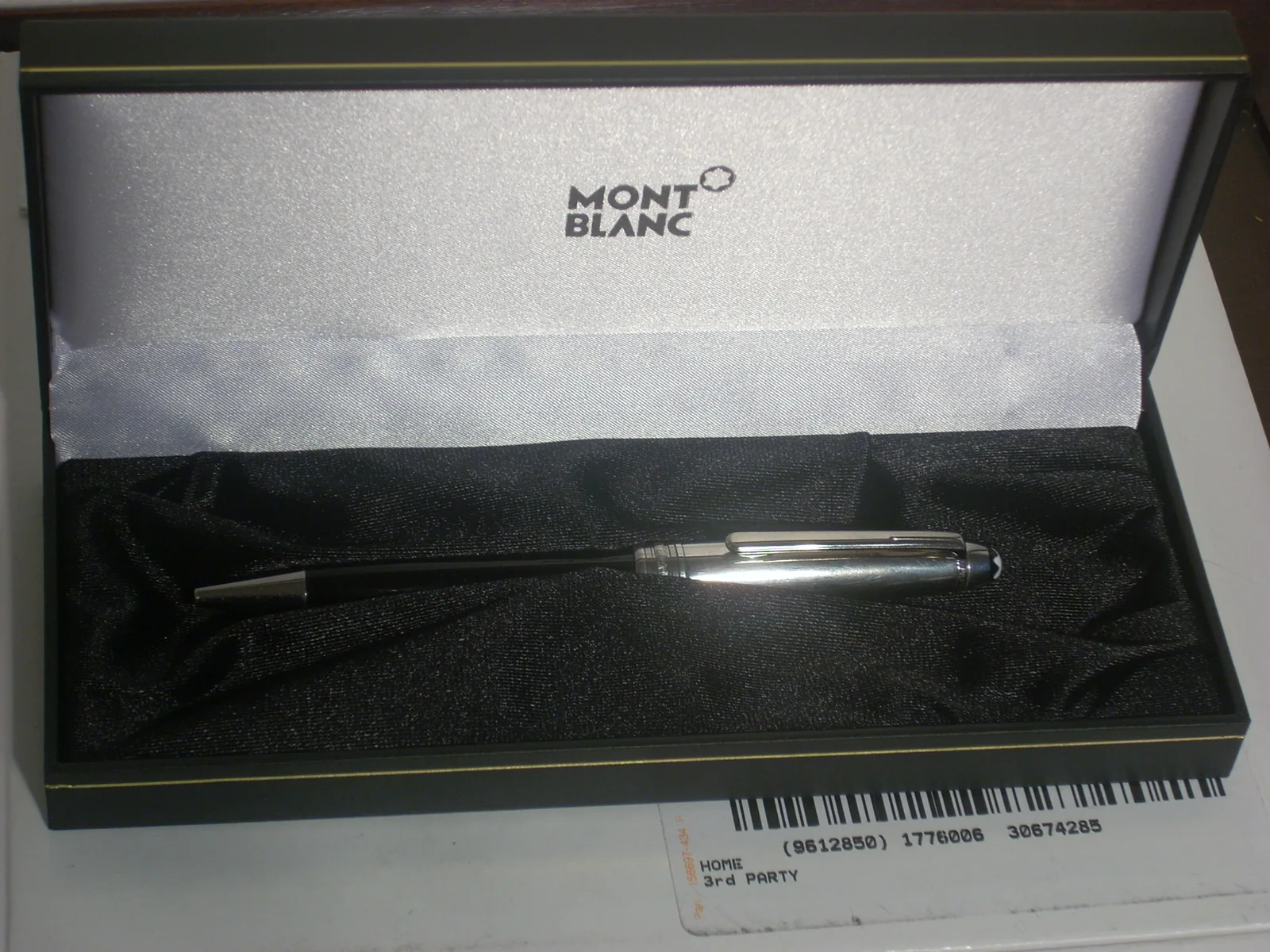 Montblanc writing instrument displayed in its presentation box